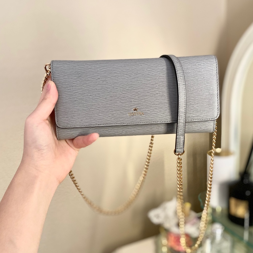 J.Estina Grey Detachable Strap Wallet